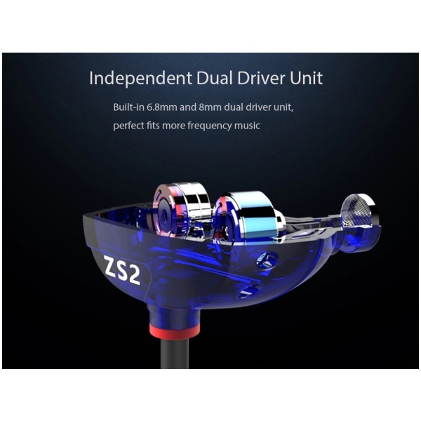 Auricular KZ ZS2 Dual Driver In Ear Ideal Monitoreo